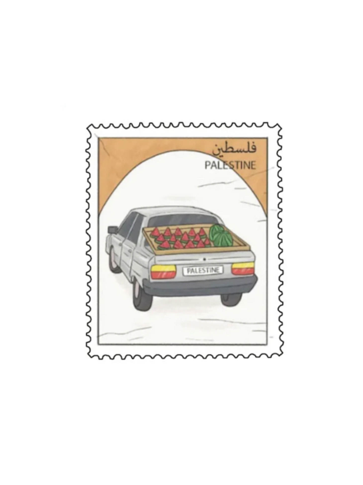 PALESTINE POSTCARD STICKER