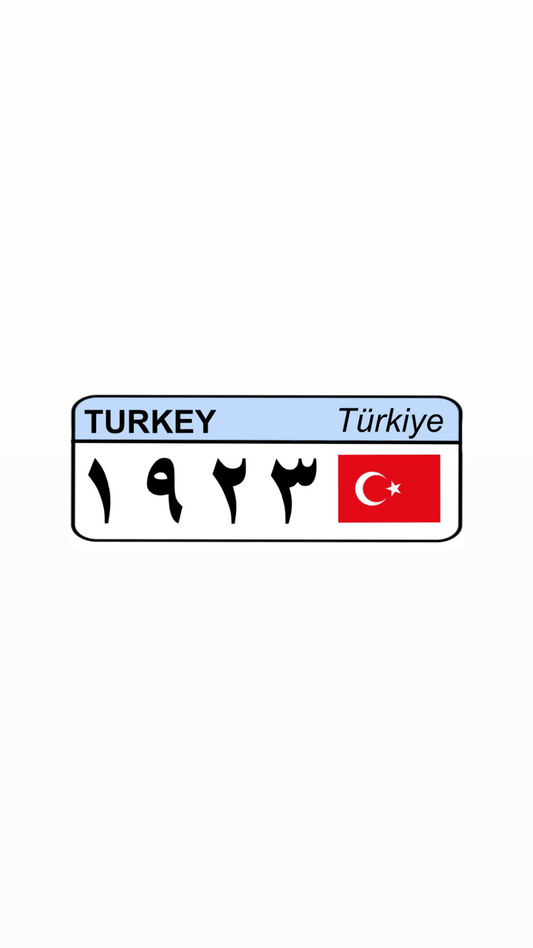 TURKEY LICENSE PLATE STICKER