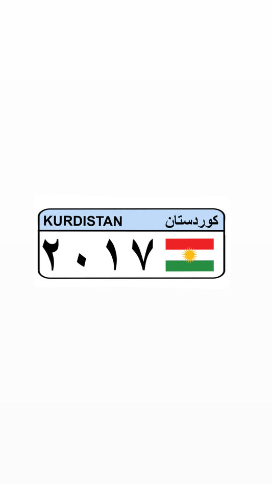 KURDISTAN LICENSE PLATE STICKER