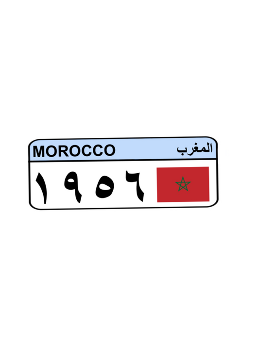 MOROCCO LICENSE PLATE STICKER