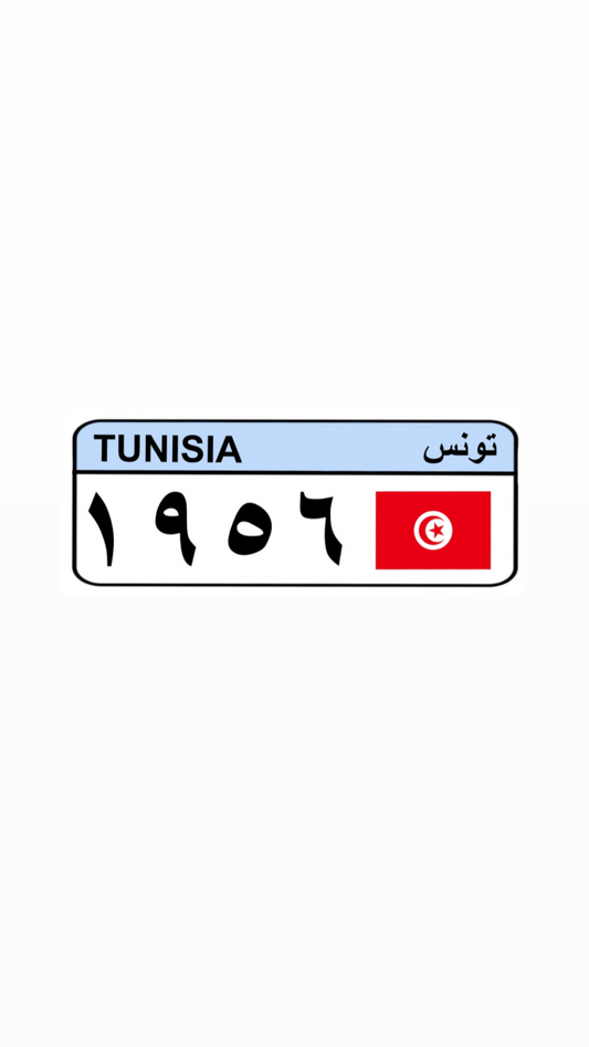 TUNISIA LICENSE PLATE STICKER