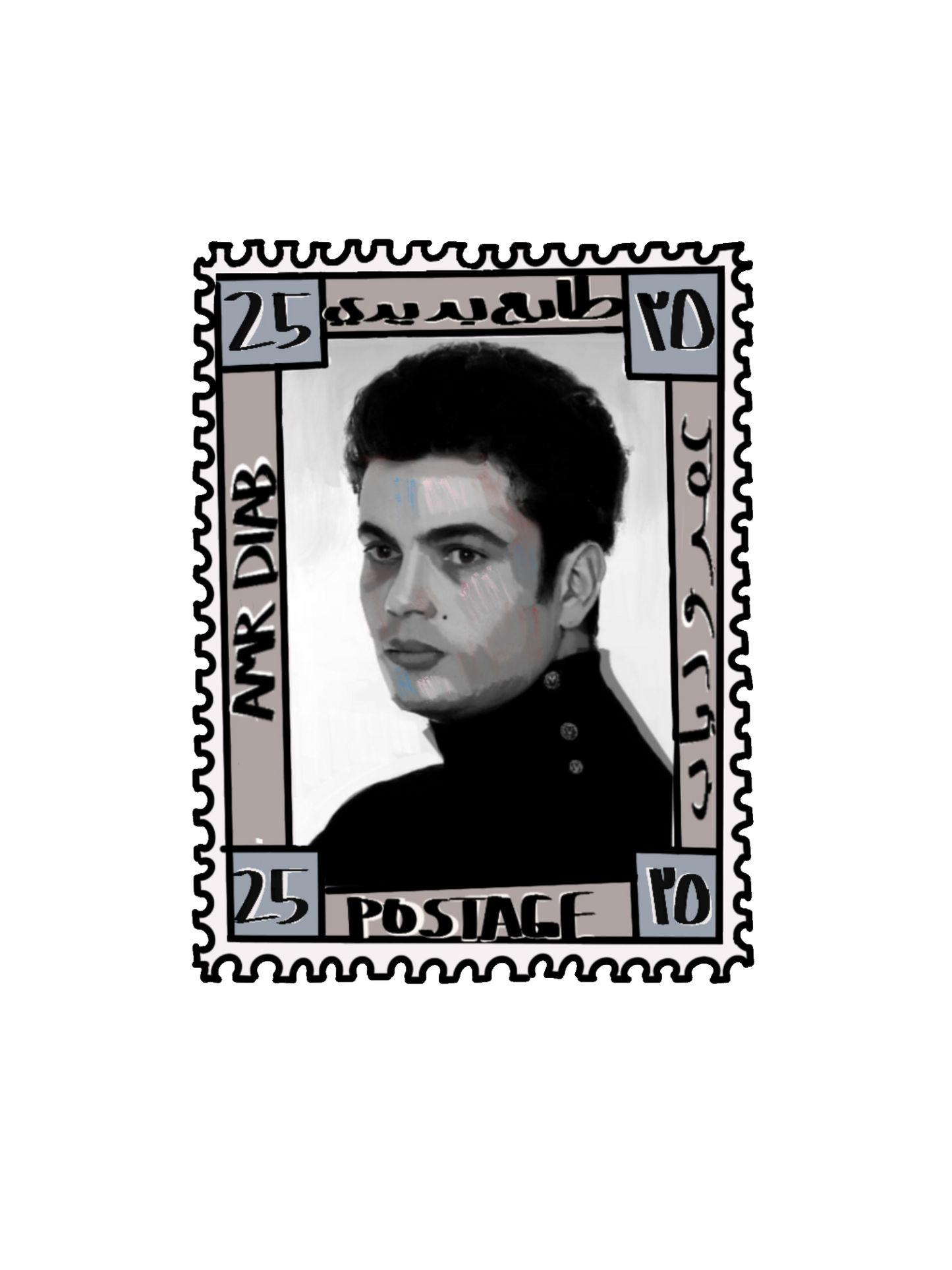 AMR DIAB POSTCARD STICKER