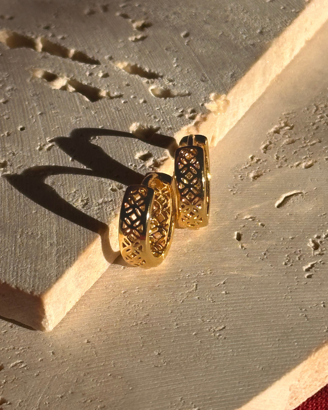 Gold plated Moroccan tile inspired earrings from ARDI